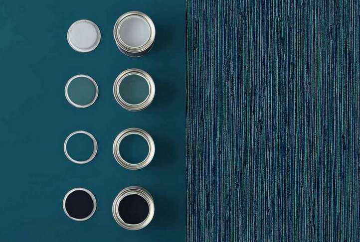 Grasscloth geo textured teal luxury easy apply wallpaper, 10m Grasscloth geo textured teal luxury easy apply wallpaper, 10m - image 3