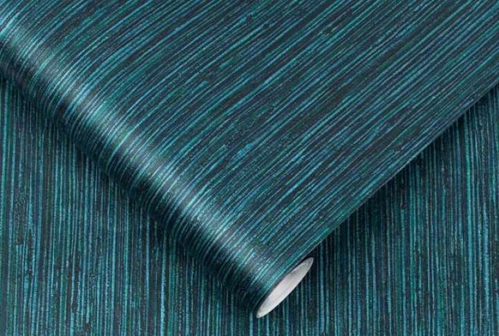 Grasscloth geo textured teal luxury easy apply wallpaper, 10m Grasscloth geo textured teal luxury easy apply wallpaper, 10m - image 2