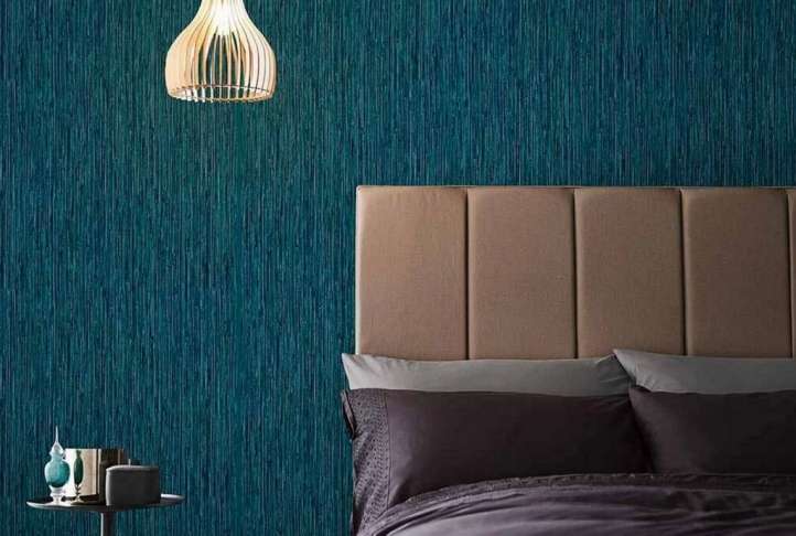 Grasscloth geo textured teal luxury easy apply wallpaper, 10m Grasscloth geo textured teal luxury easy apply wallpaper, 10m