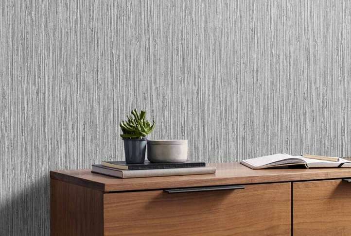 Grasscloth geo textured grey luxury easy apply wallpaper, 10m Grasscloth geo textured grey luxury easy apply wallpaper, 10m