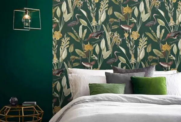 Glasshouse green luxury easy apply wallpaper, 10m