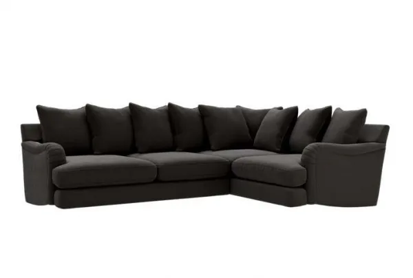 Rochester Scatterback RH Corner Sofa, Clean Velvet Charcoal