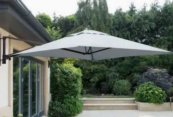 Square wall mounted parasol, grey