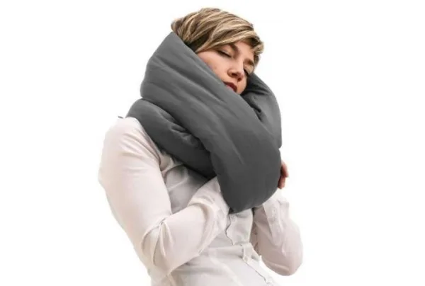 Huzi infinity travel pillow, grey