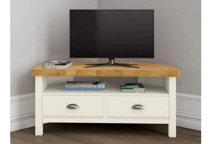 Padstow corner media unit, ivory Padstow corner media unit, ivory