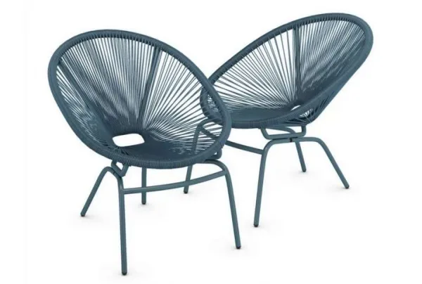 Lois synthetic rattan garden armchairs, teal