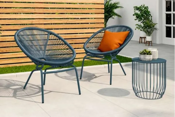 Lois synthetic rattan garden armchairs, teal