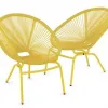 Lois Synthetic Rattan Garden Armchairs, Yellow