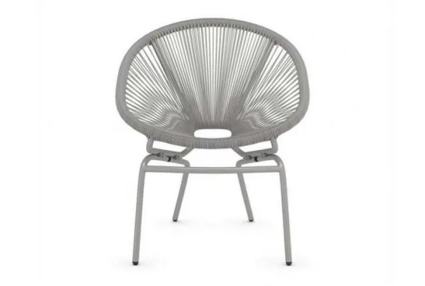 Lois synthetic rattan garden armchairs, grey