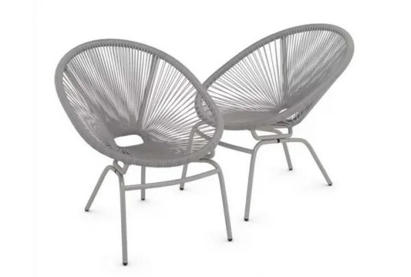 Lois synthetic rattan garden armchairs, grey