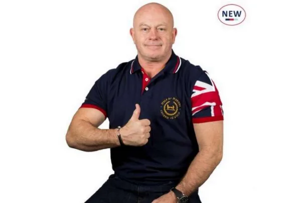 Navy neptune, union jack sleeve polo shirt