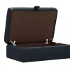 Abbey Storage Footstool, Navy Antique Leather