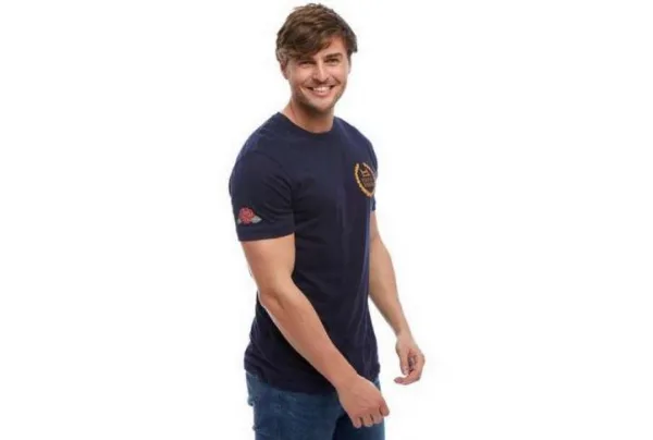 Help for heroes england flag & rose t-shirt, navy