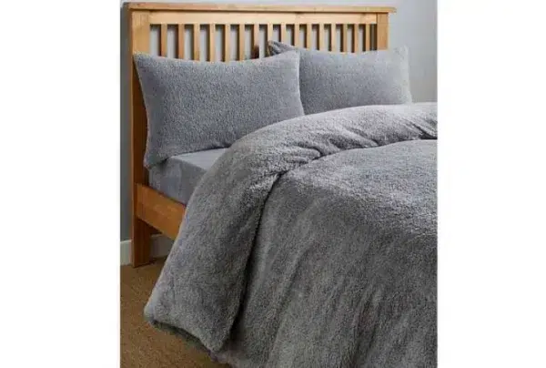 Supersoft cuddle fleece duvet set, grey