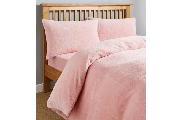 Supersoft cuddle fleece duvet set, pink