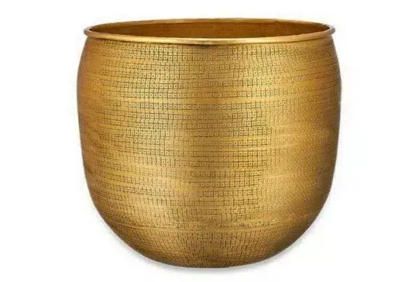 Tembersi antique brass planter, large