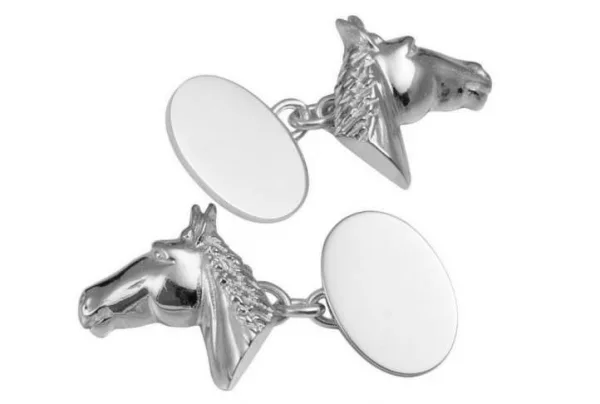 Silver Horse Head Cufflinks