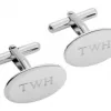 Standard Silver Oval Cufflinks