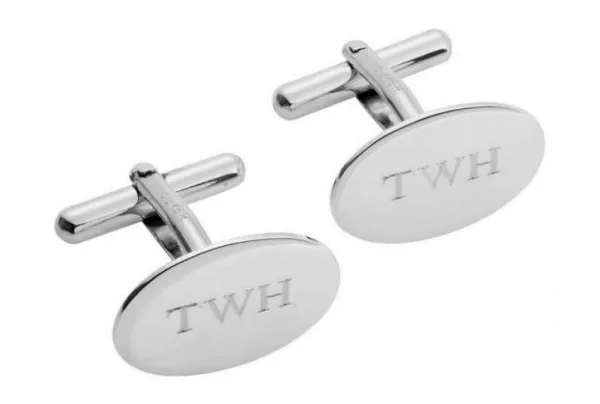 Standard Silver Oval Cufflinks