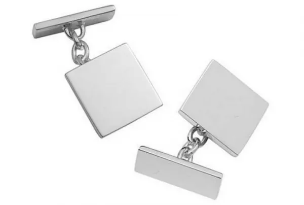 Silver Square Chain Cufflinks