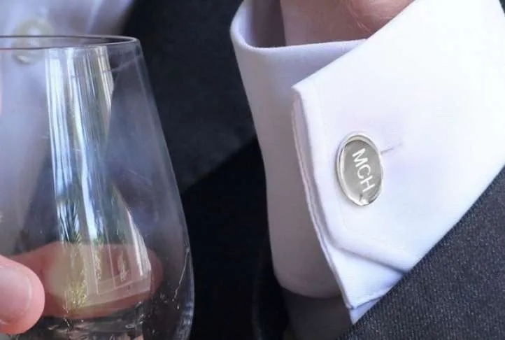 Classic silver oval hinged cufflinks Classic silver oval hinged cufflinks - image 2