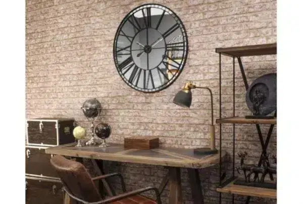 Libra skeletal mirrored wall clock
