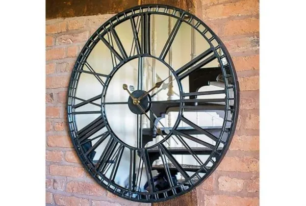 Libra skeletal mirrored wall clock
