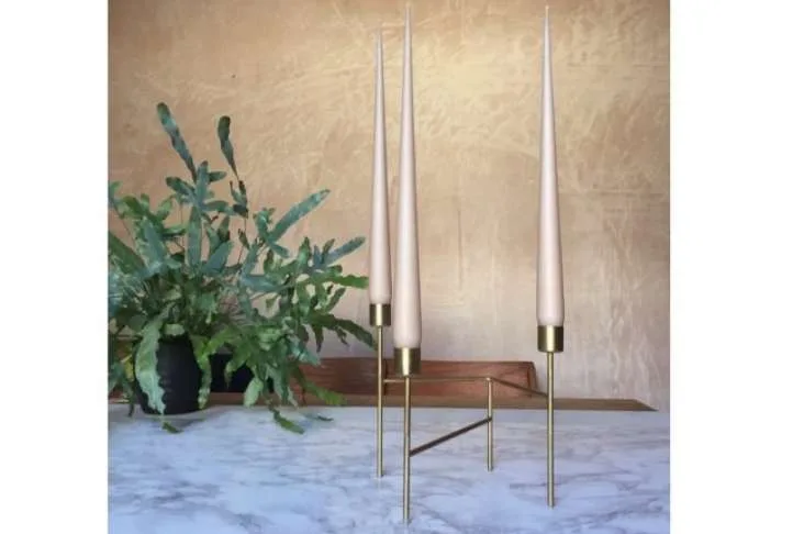 6 x hand dipped taper candle – nude, 32 cm 6 x hand dipped taper candle – nude, 32 cm