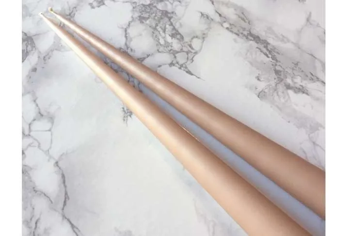 6 x hand dipped taper candle – nude, 32 cm 6 x hand dipped taper candle – nude, 32 cm - image 2
