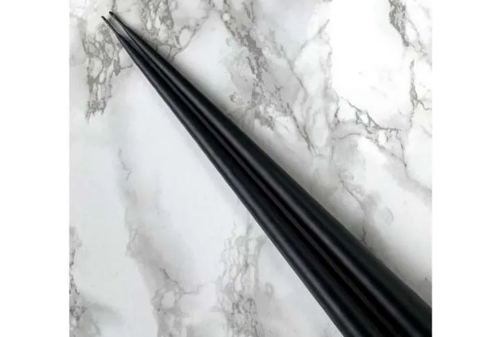 6 x hand dipped taper candle – black, 32 cm 6 x hand dipped taper candle – black, 32 cm - image 2