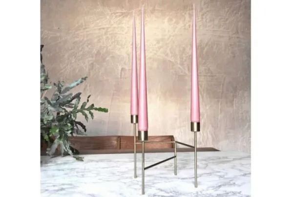 6 x Hand Dipped Taper Candle – Rose Petal Pink, 32 cm