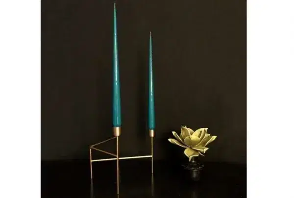 6 x Hand Dipped Taper Candle – Teal, 32 cm