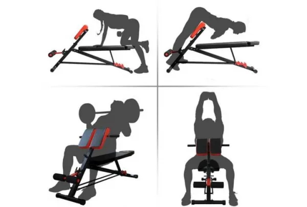 Multifunctional hyper workout bench, various exercises