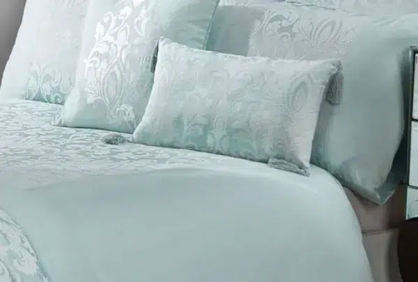 Gosford duck egg damask jacquard luxury duvet cover