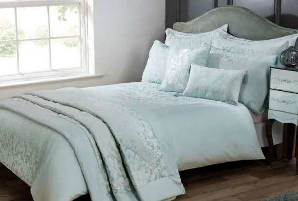 Gosford duck egg damask jacquard luxury duvet cover