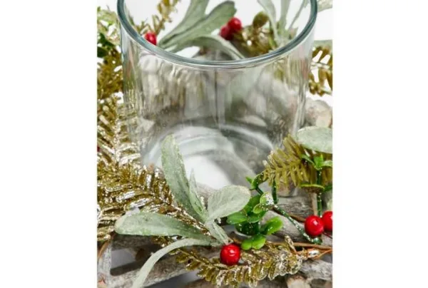 Glass star wreath candle holder - image 3