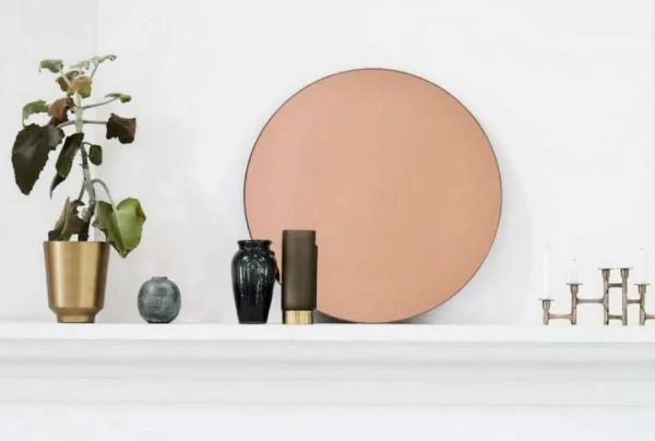 Rose gold sun mirror, 50cm diameter - image 3