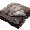 Double Sided Flannel and Sherpa Throw, Taupe
