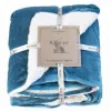 Double Sided Flannel and Sherpa Throw, Teal