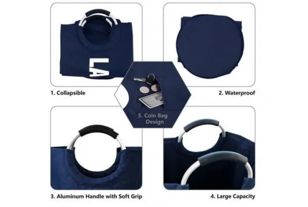 Dokehom 82l collapsible washing bag, dark blue