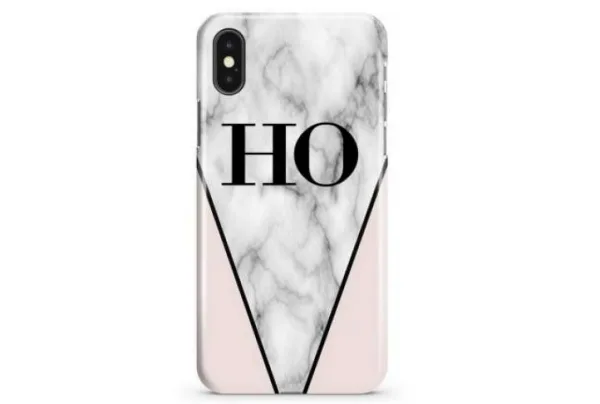 Personalised pink & grey name iphone xs max case