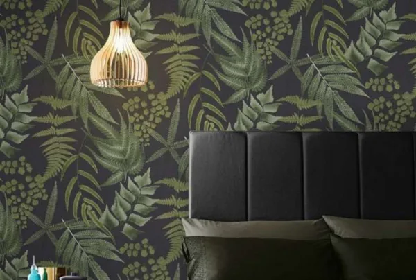 Midsummer fern black wallpaper, 10 metres