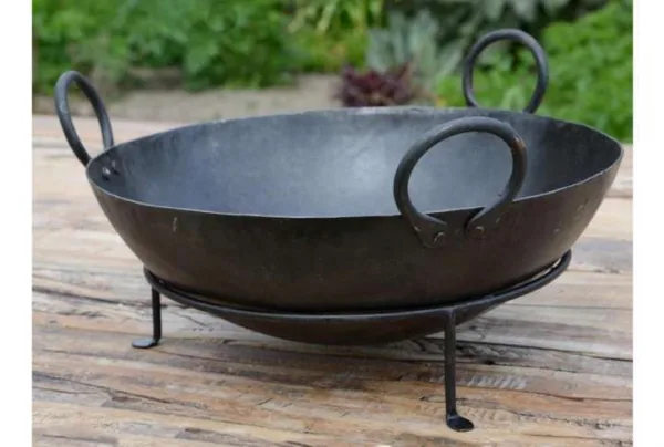 Kadai cooking bowl with 3 chains, 30cm - image 3