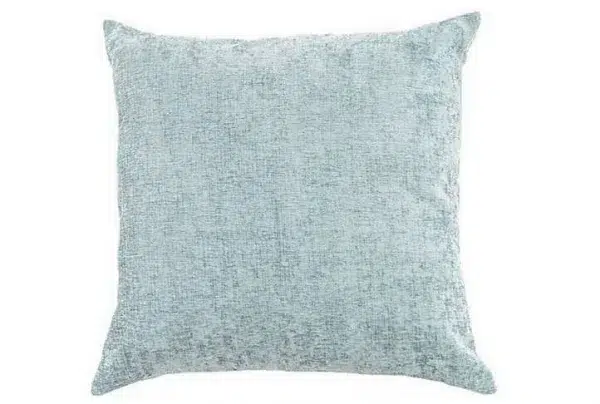 Chenille scatter cushion, duck egg blue