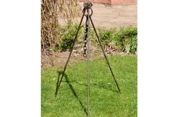 Kadai cooking tripod with chain, 95cm