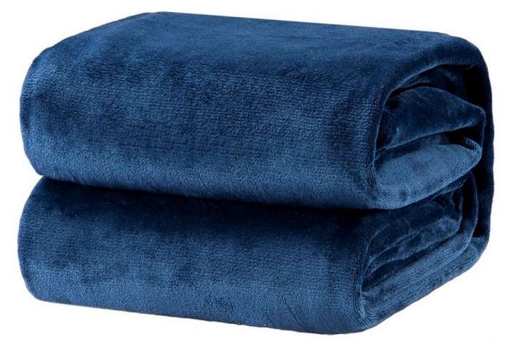 Bedsure flannel fleece throw, navy, Bedsure flannel fleece throw, navy, - image 2