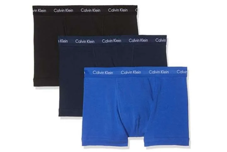 Calvin klein men's 3p trunk, pack of 3, black & blue Calvin klein men's 3p trunk, pack of 3, black & blue