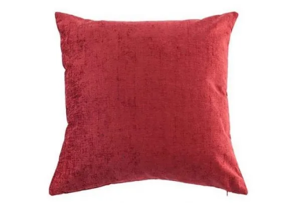 Chenille scatter cushion, red