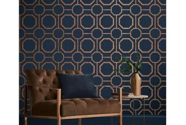 Alternative view of Sashiko Navy Wallpaper, Easy To Apply