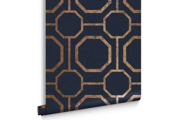 Sashiko Navy Wallpaper, Easy To Apply